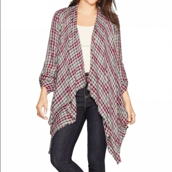 KNOX ROSE Plaid Kimono